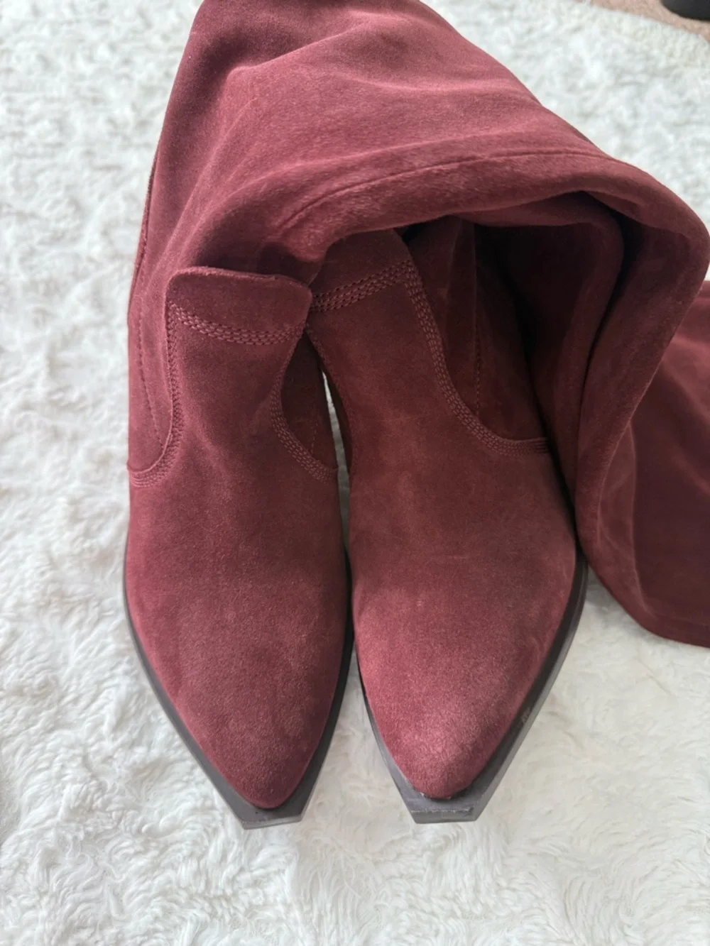NEW Free People Triple Crown Espresso Suede Western Over The Knee Boots